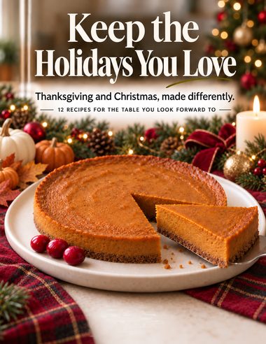 Cover of Keep the Holidays You Love: a pumpkin pie with one slice cut.
